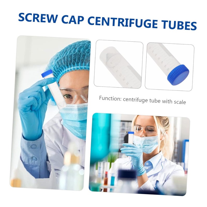 50pcs 50ml Plastic Test Tubes with Screw Caps Leak Resistant Graduated Marks for Lab Storage - Image 5
